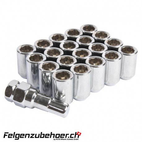 Radmuttern Tuner chrom Stahl Kegelbund