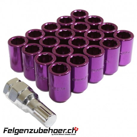 Radmuttern Tuner violett Stahl Kegelbund