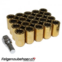Radmuttern Tuner gold M12X1.25 Stahl Kegelbund