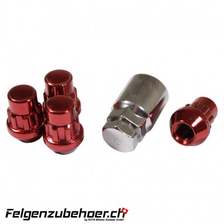 Radmutterschloss rot Kegelbund geschlossen