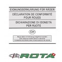 Felgen Gutachten für ROTA Wheels