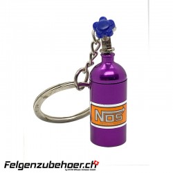 Schlüsselanhänger "NOS" Flasche purple