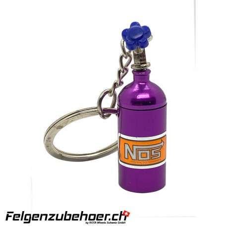 Schlüsselanhänger "NOS" Flasche purple