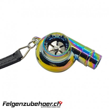 Schlüsselanhänger Turbo mit LED & Turbo Sound Neo Chrome