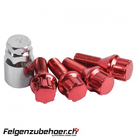 Radschraubenschloss rot 26mm