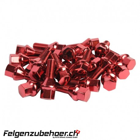 Radschrauben rot Stahl Kegelbund