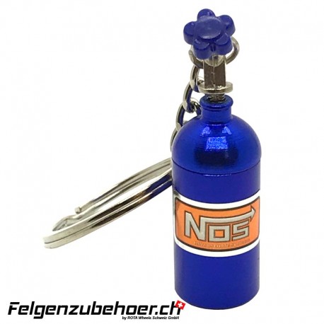 Schlüsselanhänger "NOS" Flasche blau